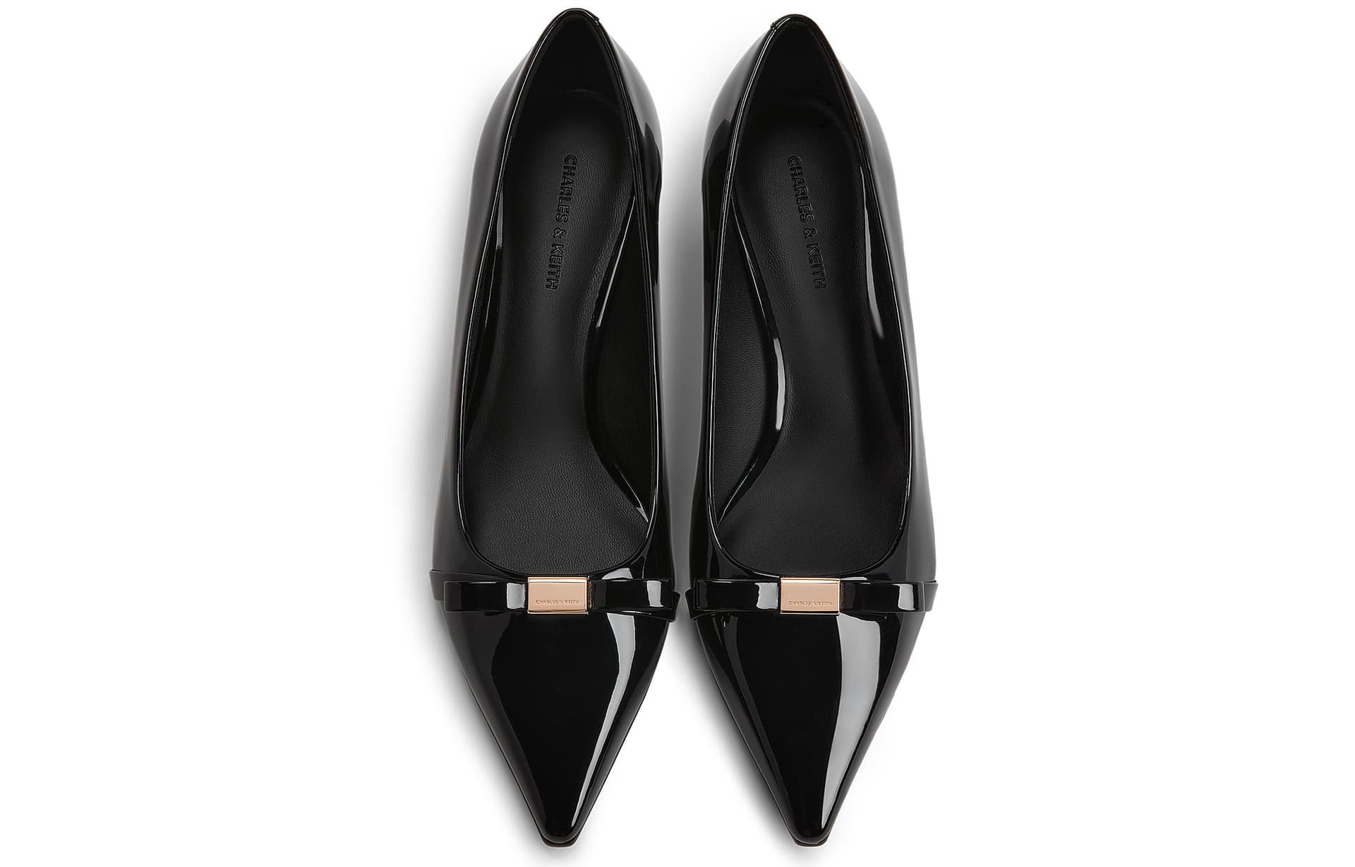 Туфли CHARLES&KEITH PU элегантные офисные туфли с бантом и заостренным носком на грубом каблуке 4см женские - изображение 3
