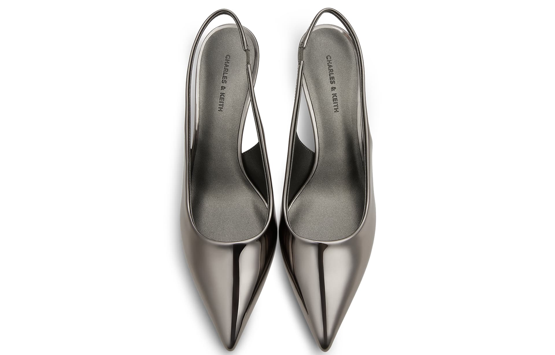 Туфли CHARLES&KEITH PU элегантные офисные босоножки с открытой пяткой и узким каблуком 7,2 см - изображение 3