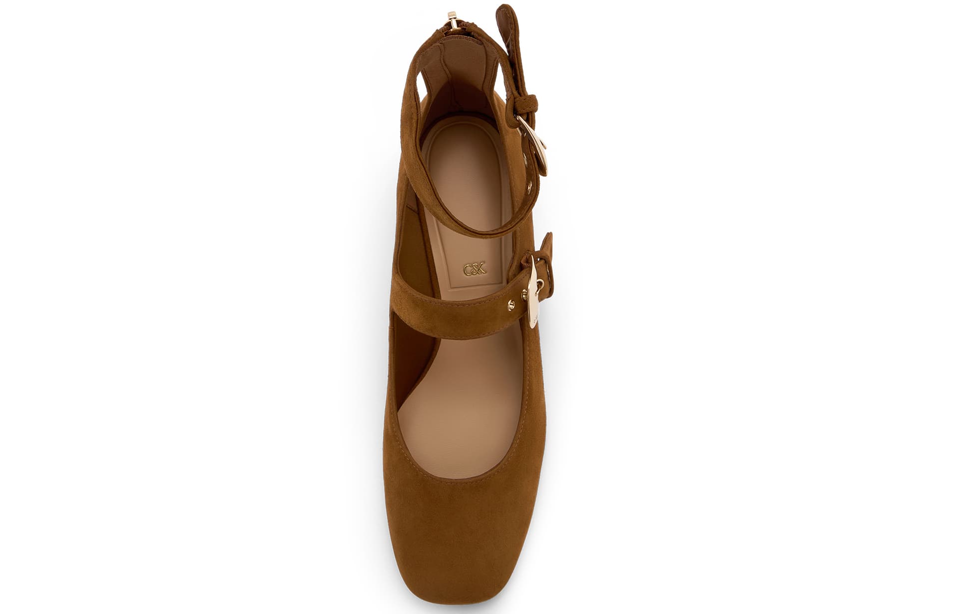 CHARLES&KEITH Обувь Мэри Джейн на грубом каблуке 3,6 см из овчины с искусственной кожей и пряжкой - изображение 3