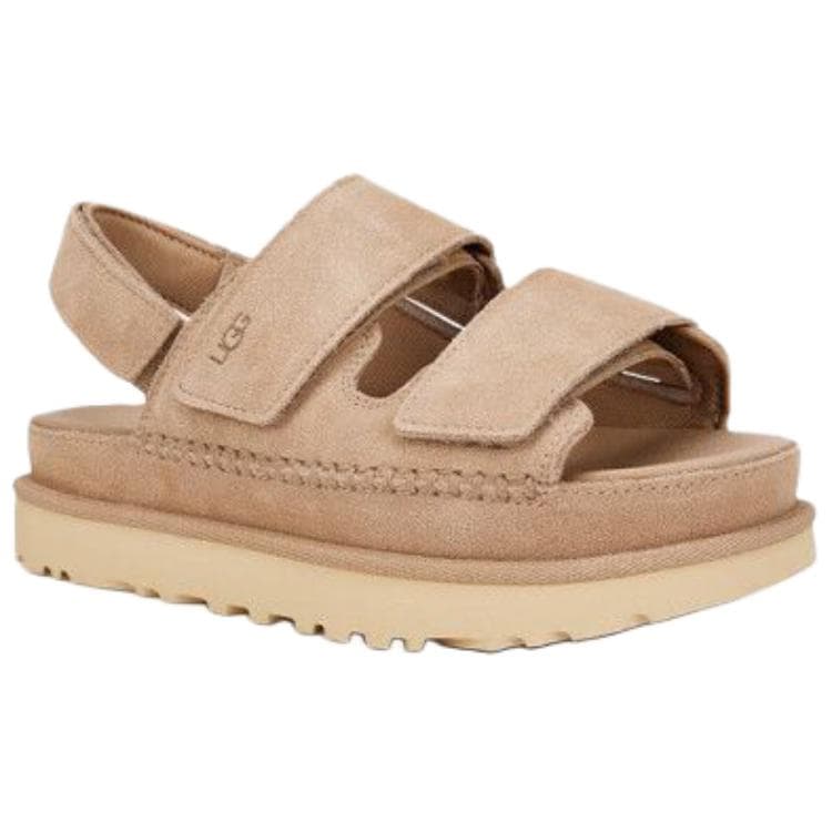 Шлёпанцы UGG Золотистая Семейная Корова Спилок Один Шнуровка Сандалии Женские Песок - изображение 3