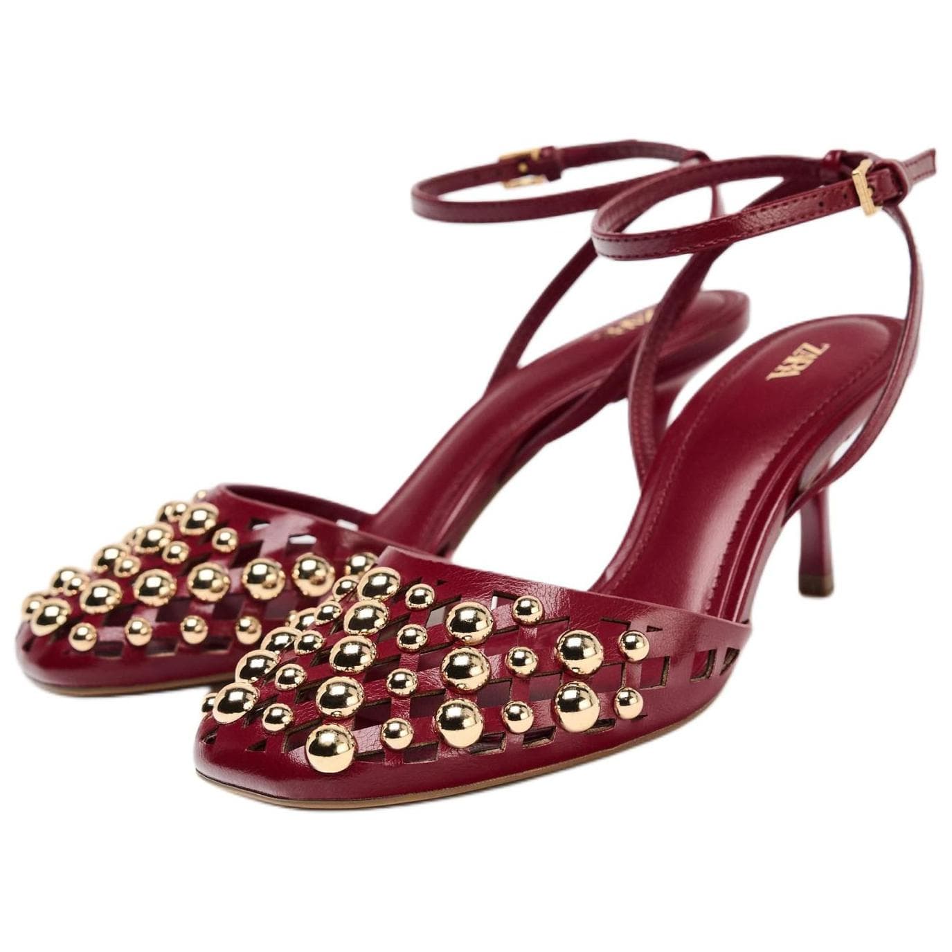 Туфли ZARA PU (полиуретан) Узкий каблук Высокие каблуки Женские Красные - изображение 3