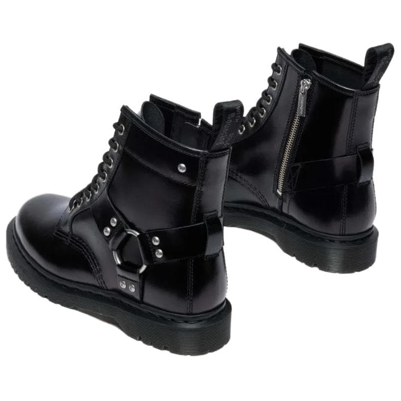 Ботинки Dr.Martens 1460 Harness Кожа Короткий Армейский Ботинок Унисекс Черный - изображение 4