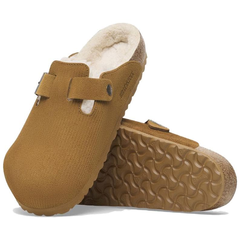 Сандалии Birkenstock Boston Teddy Shearling Унисекс Домашние тапочки с закрытым носом Коричневый Узкая версия - изображение 6