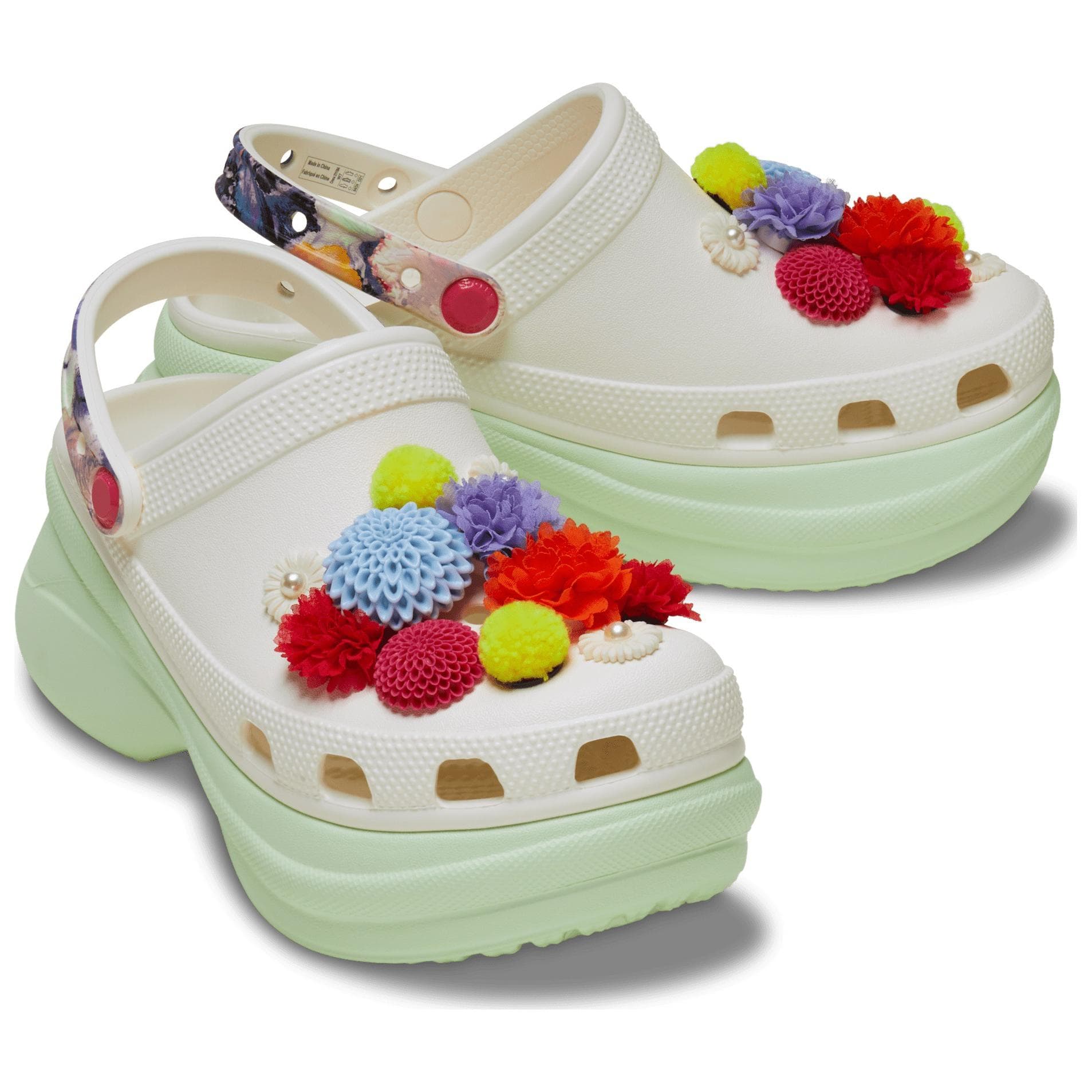 Сабо Crocs Bay Wildflower Clog ЭВА Сабо Резиновые Женские Белые Зеленые - изображение 3