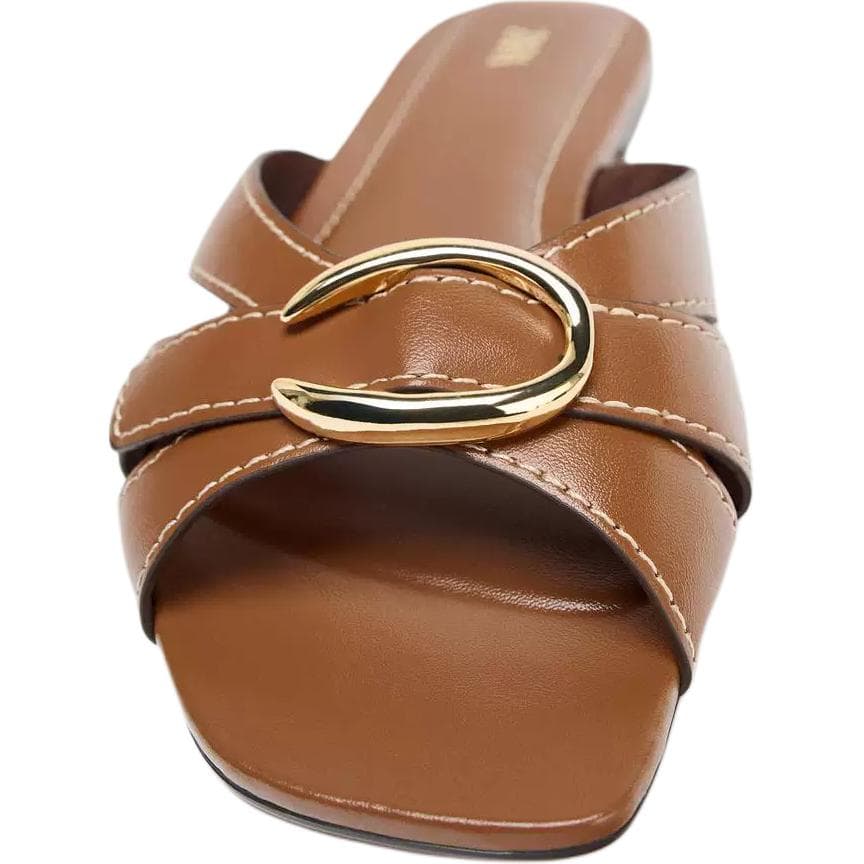 Сандалии ZARA Шлепанцы Женские Коричневые - изображение 4