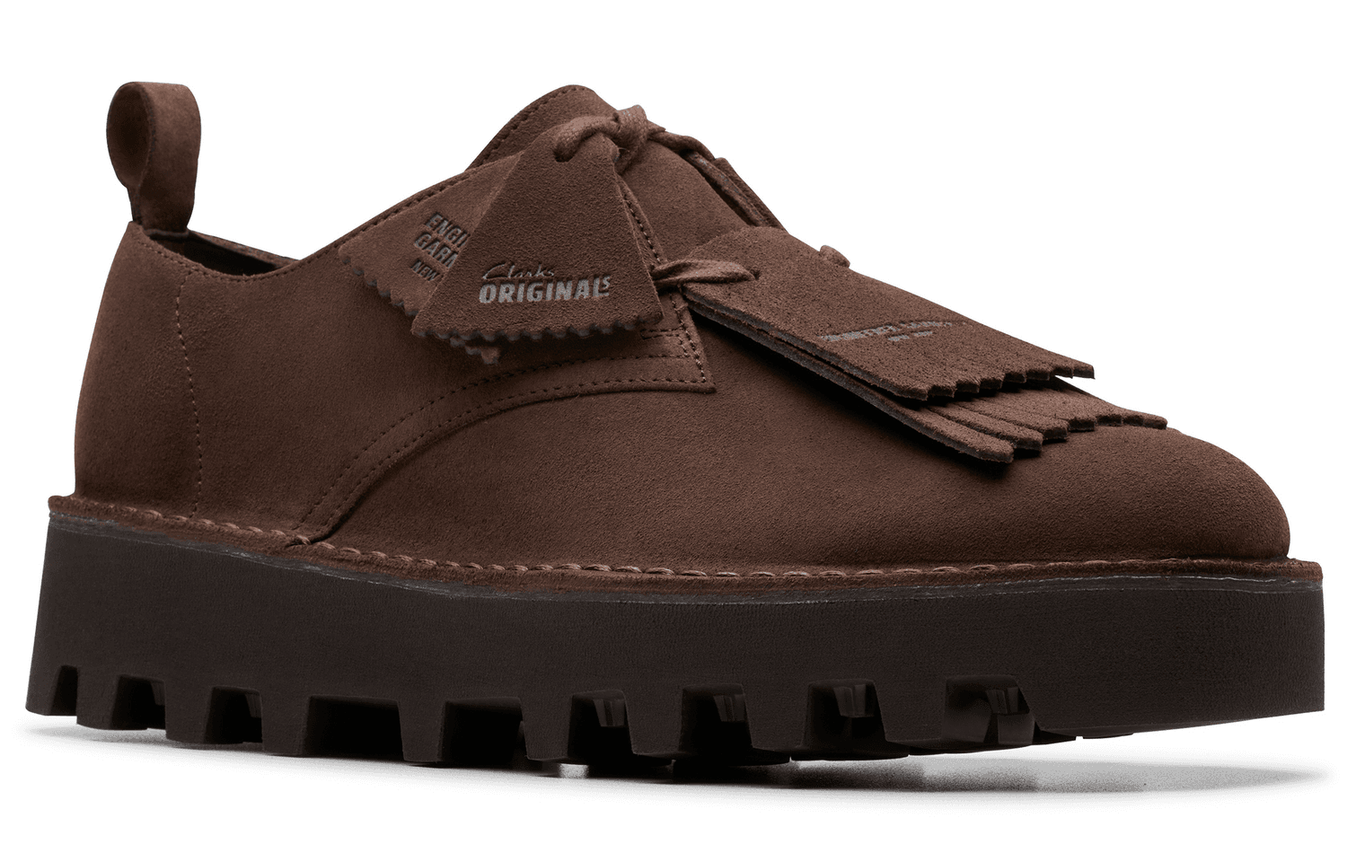 Ботинки Clarks Корова Спилок Повседневная Обувь Мужская Коричневая - изображение 2
