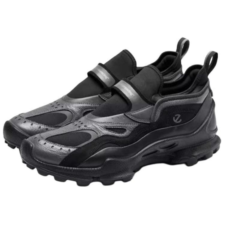 Кроссовки White Mountaineering x Ecco Капсульная коллекция Коровья кожа Низкий топ Повседневная обувь Мужская Черная - изображение 4