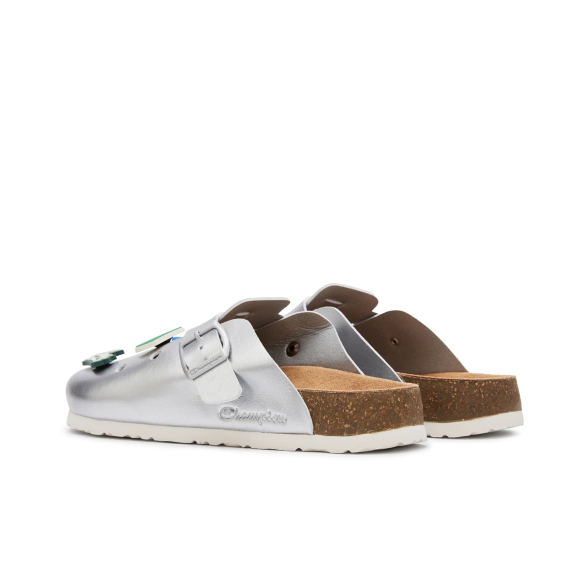 Сандалии Champion ЭВА Резина Дышащая Обувь Birkenstock Унисекс Серебристо-Белая - изображение 3