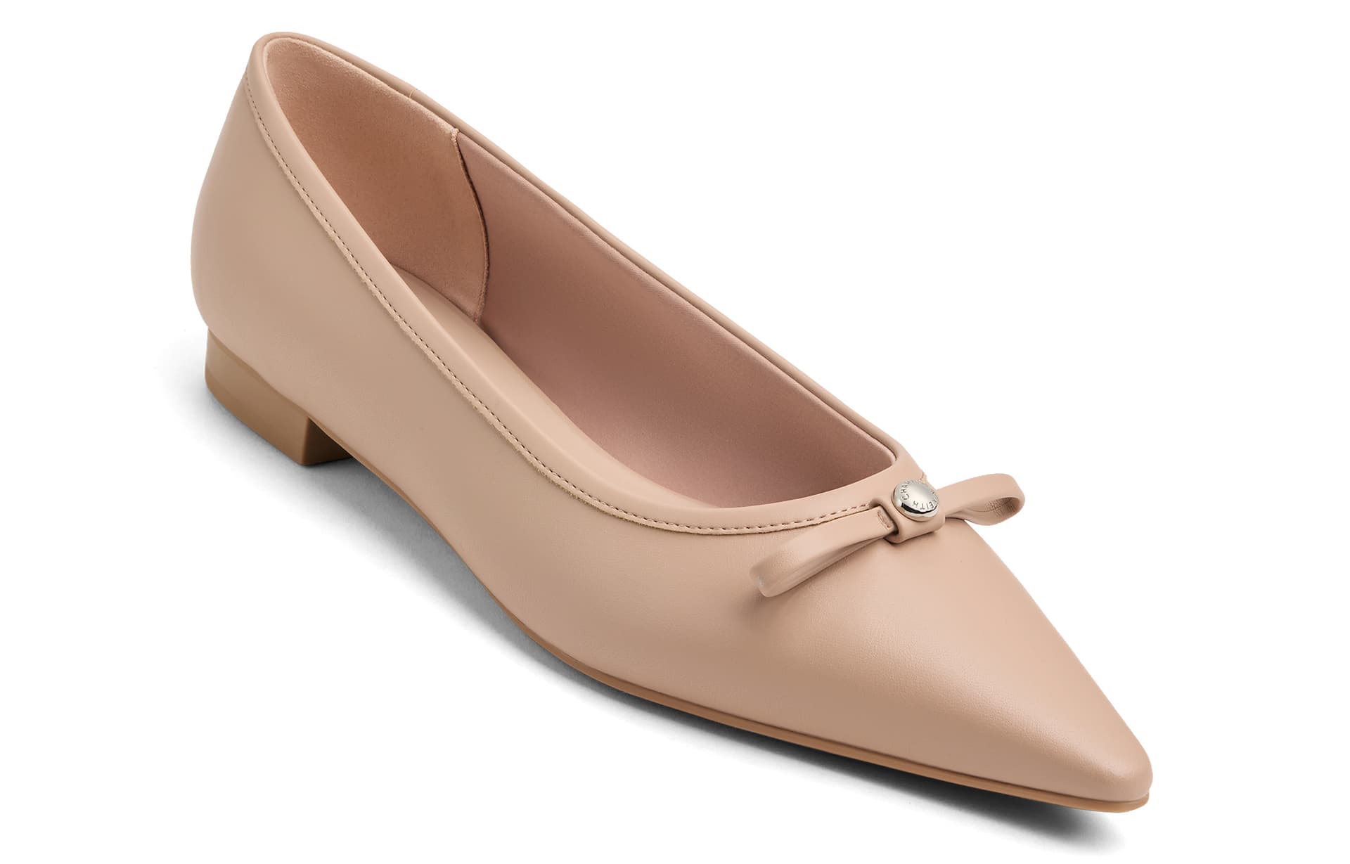 Тапочки CHARLES&KEITH Женские повседневные туфли с бантом и заостренным носком на плоской подошве 1,6 см - изображение 3