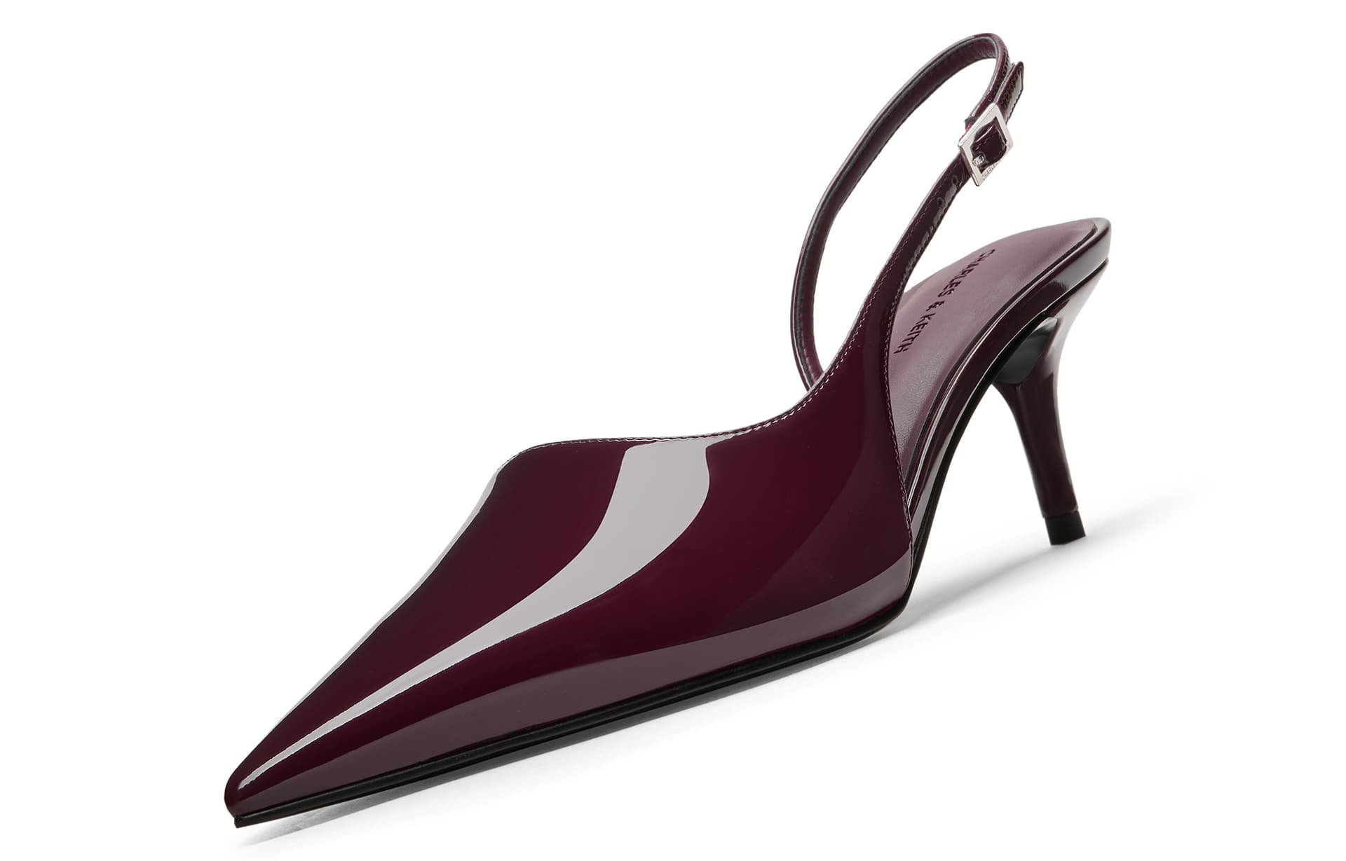 Туфли CHARLES&KEITH PU элегантные сандалии с заостренным носком на низком каблуке 6,8 см - изображение 3