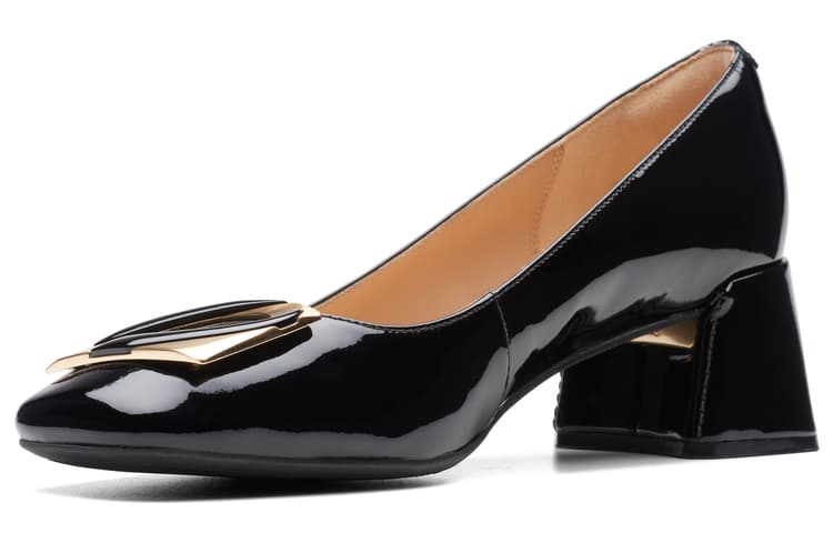 Туфли Clarks Nia Collection Натуральная коровья кожа грубый каблук высокий каблук 4,5 см женский черный - изображение 2