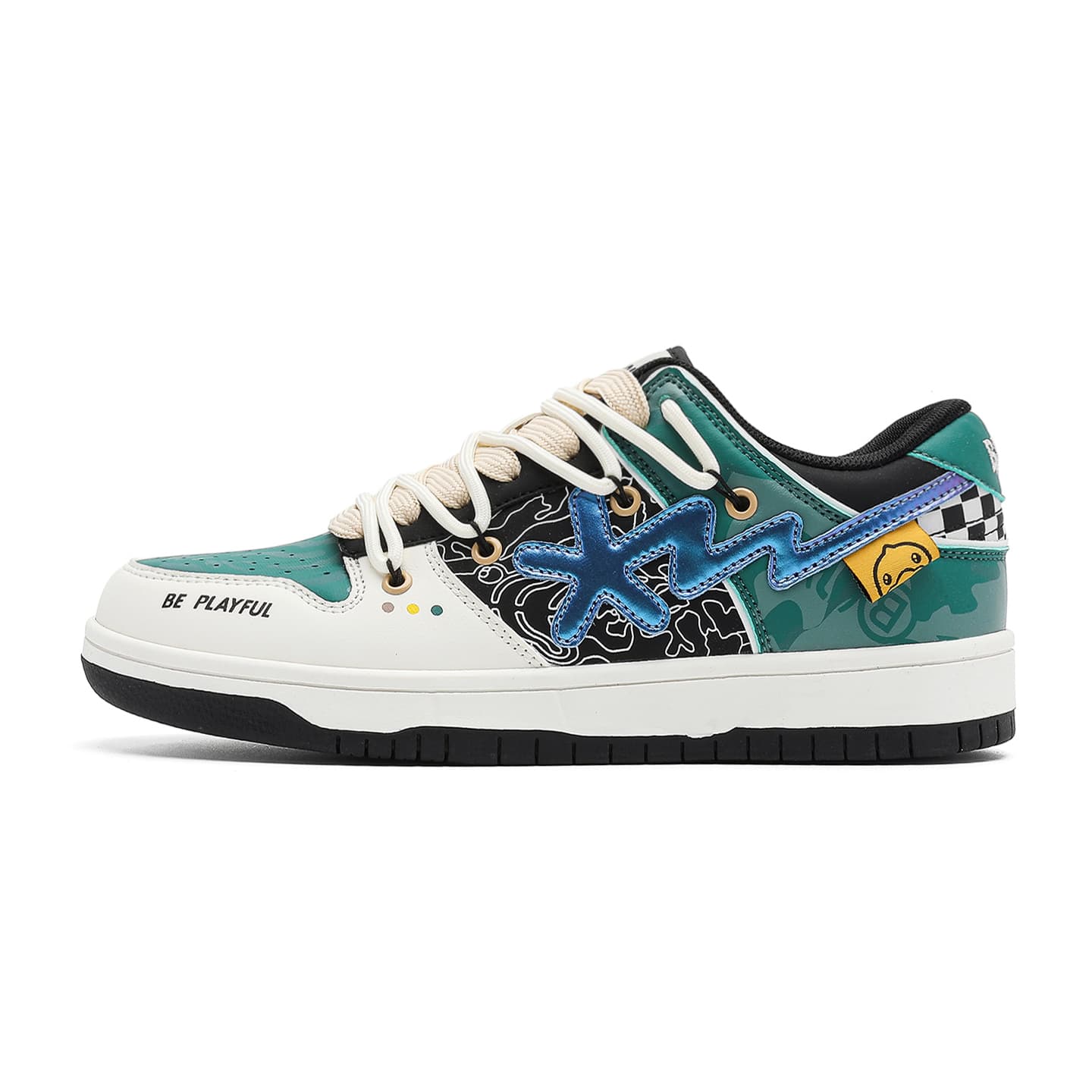 Кроссовки B.DUCK Hook Storm Lightning Мода Сияющий Роскошная Уличная Одежда Реверс Индивидуальный Трендовый Низкий Топ - изображение 1