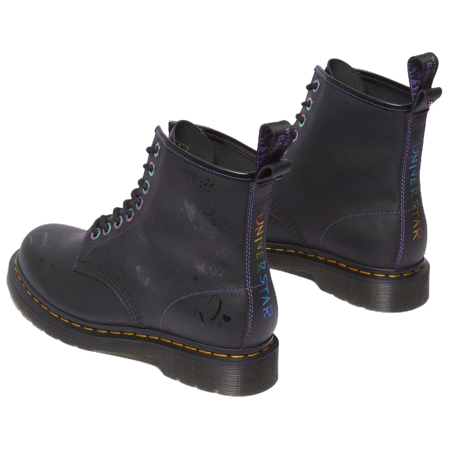 Ботинки BT21 x Dr.Martens 1460 Кожаные армейские ботинки 3 см мужские черные - изображение 4