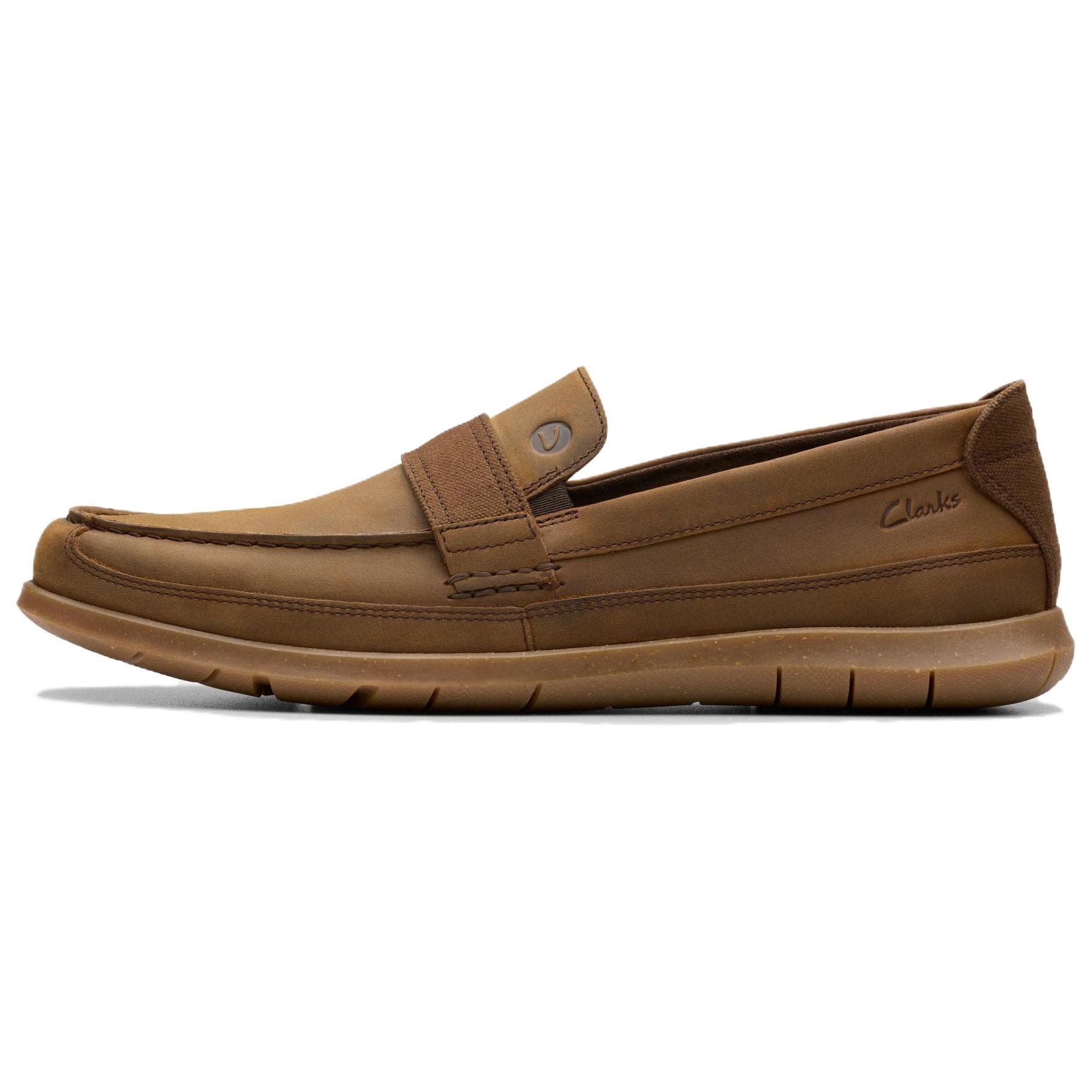 Лоферы Clarks Flexway Полоска Beeswa Кожа Лоферы Мужские Коричневые - изображение 1