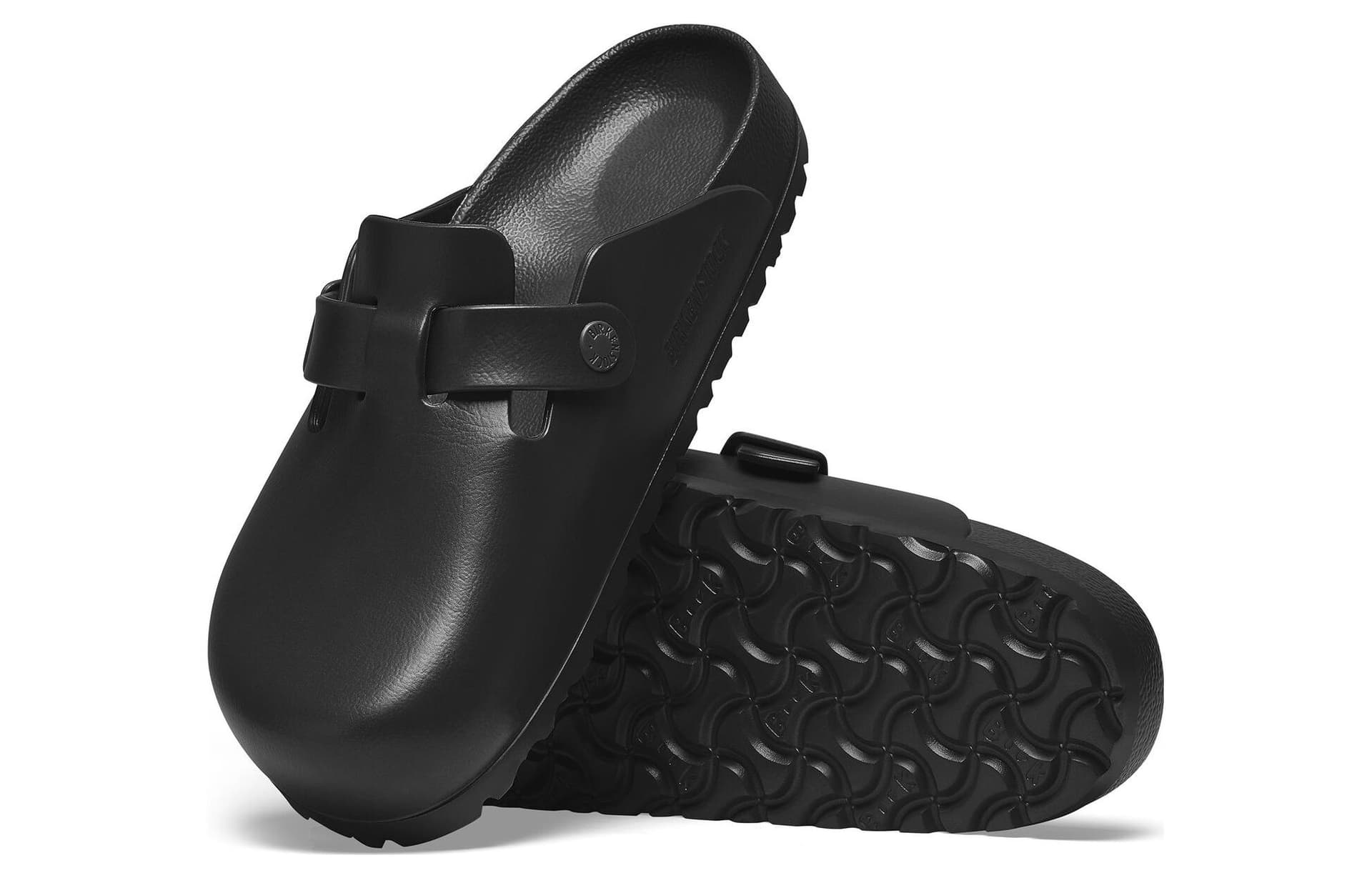 Сандалии Birkenstock Boston Essentials Водонепроницаемые Мюли Из Импортного EVA, Сверхлегкие И Эластичные, Унисекс, Черный, Регулярный Широкая Версия - изображение 5