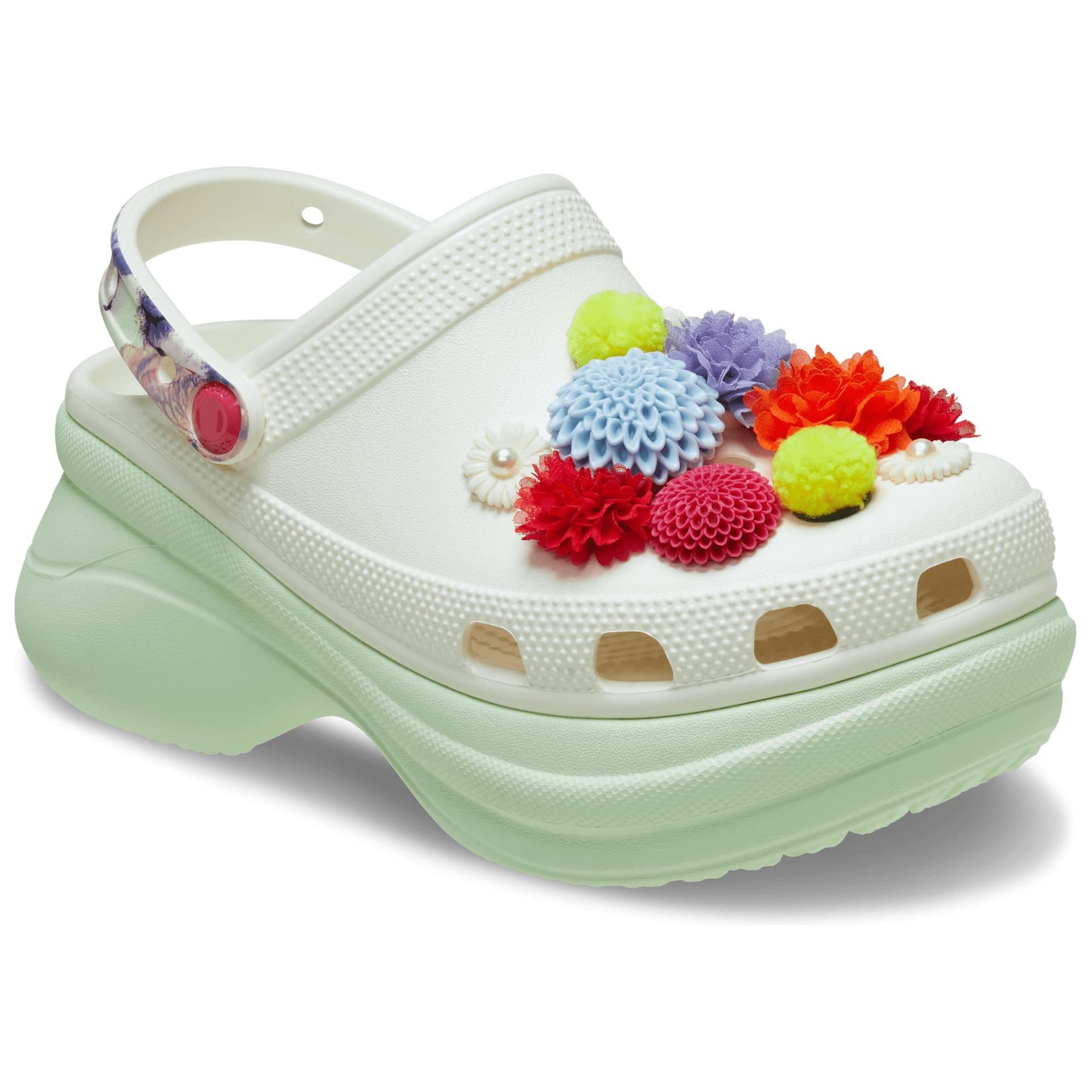 Сабо Crocs Bay Wildflower Clog ЭВА Сабо Резиновые Женские Белые Зеленые - изображение 2