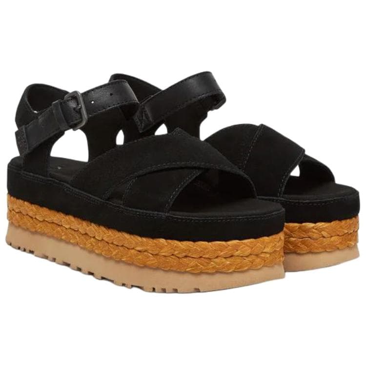 Шлёпанцы UGG Aubrey one Шнуровки Сандалии 6 см Женские Черные - изображение 2