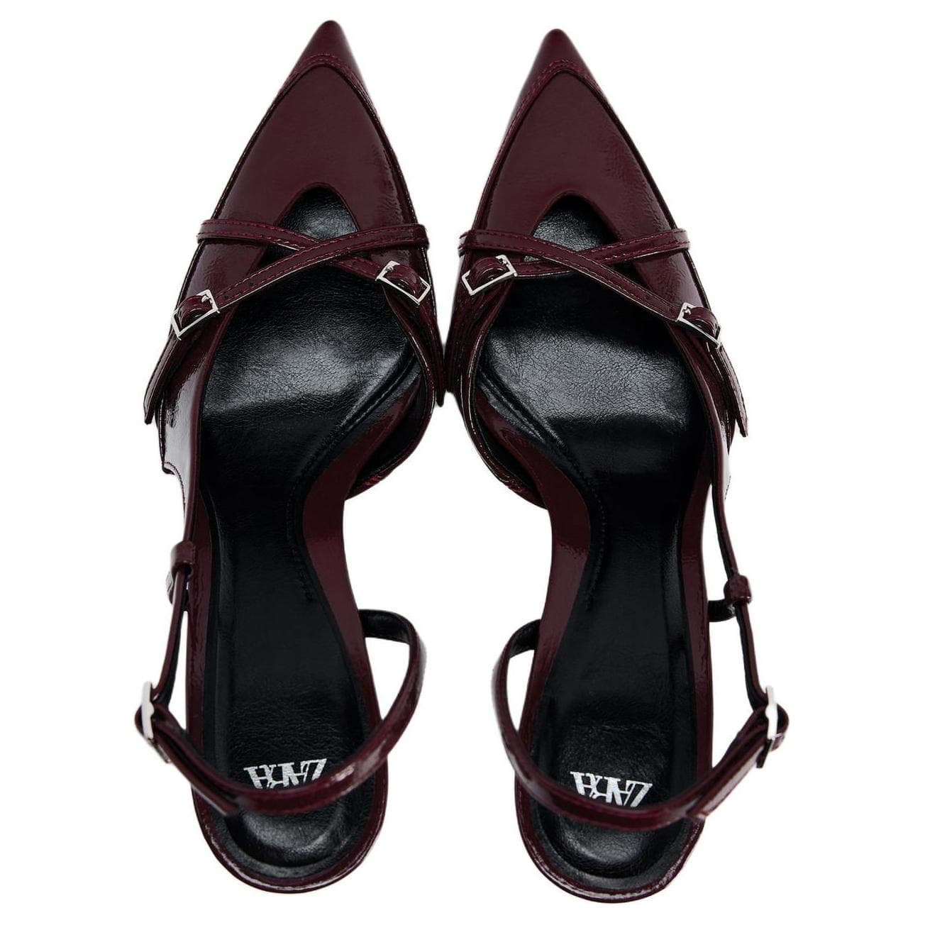 Туфли ZARA PU (полиуретан) Высокие каблуки Женские Бургунди - изображение 4