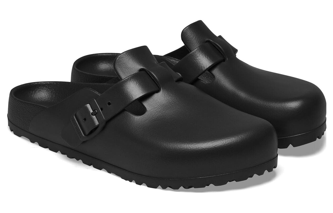 Сандалии Birkenstock Boston Essentials Водонепроницаемые Мюли Из Импортного EVA, Сверхлегкие И Эластичные, Унисекс, Черный, Регулярный Широкая Версия - изображение 3
