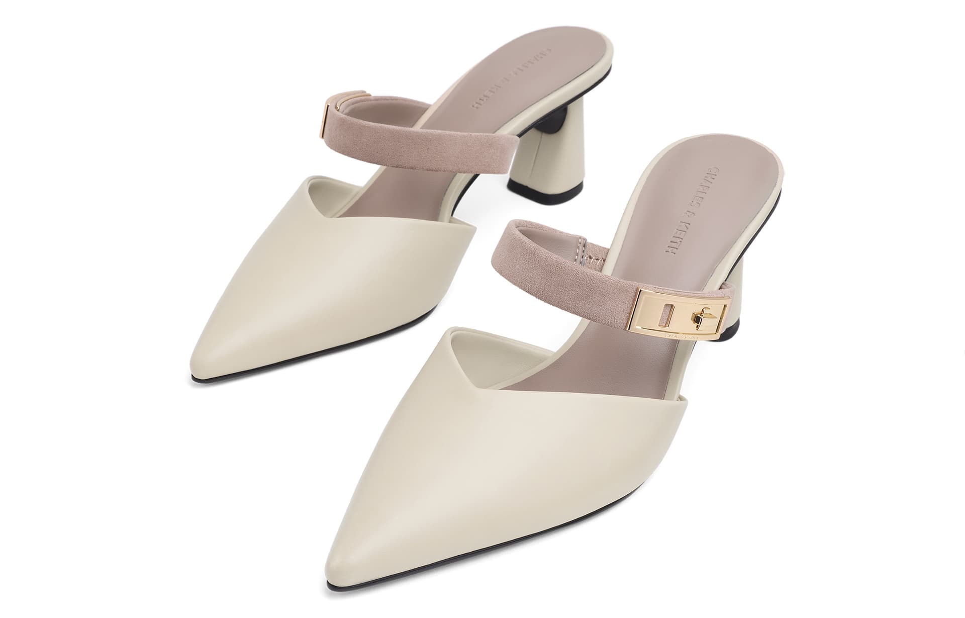 Сандалии CHARLES&KEITH Сандалии-мулы с ремешком, заостренный носок, низкий каблук 6,5 см, композитная подошва, женские - изображение 3