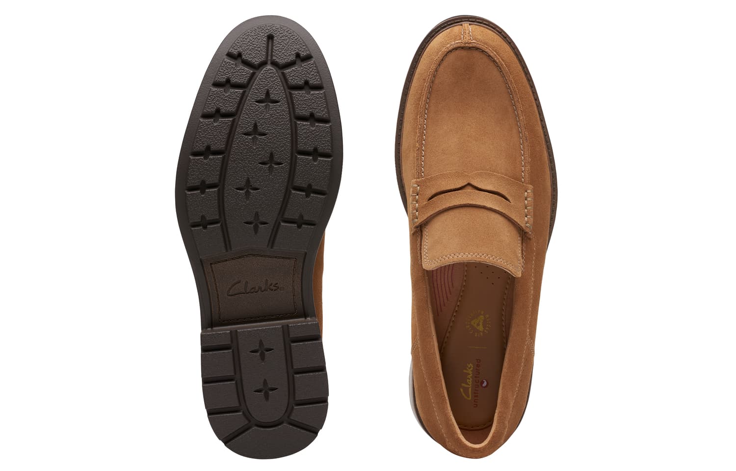 Лоферы Clarks Yoyo Xire Collection Мужские лоферы из коровьей спилковой кожи коричневые - изображение 3