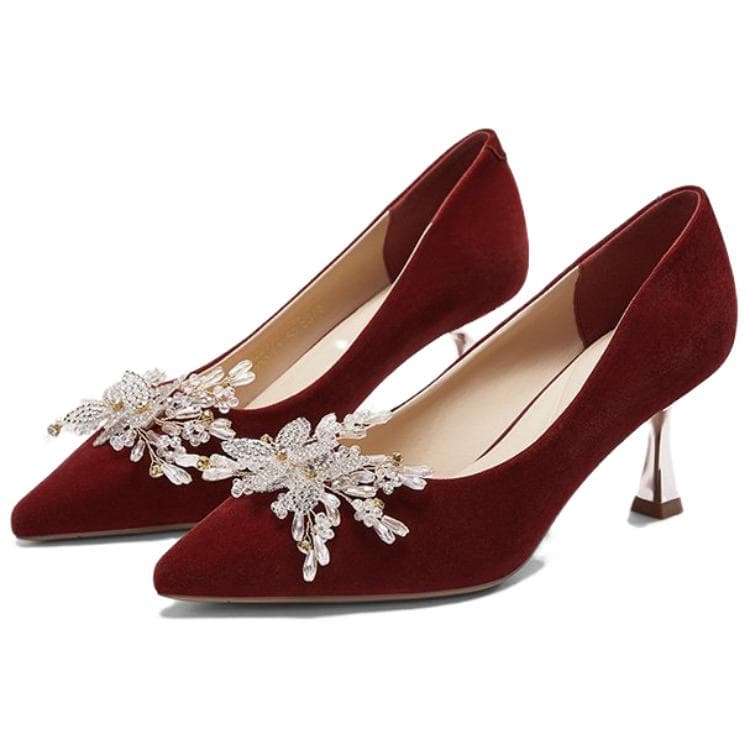 Туфли DAPHNE Wedding Shoes Collection Низкий каблук Высокий каблук 6 см Женский Красный - изображение 5