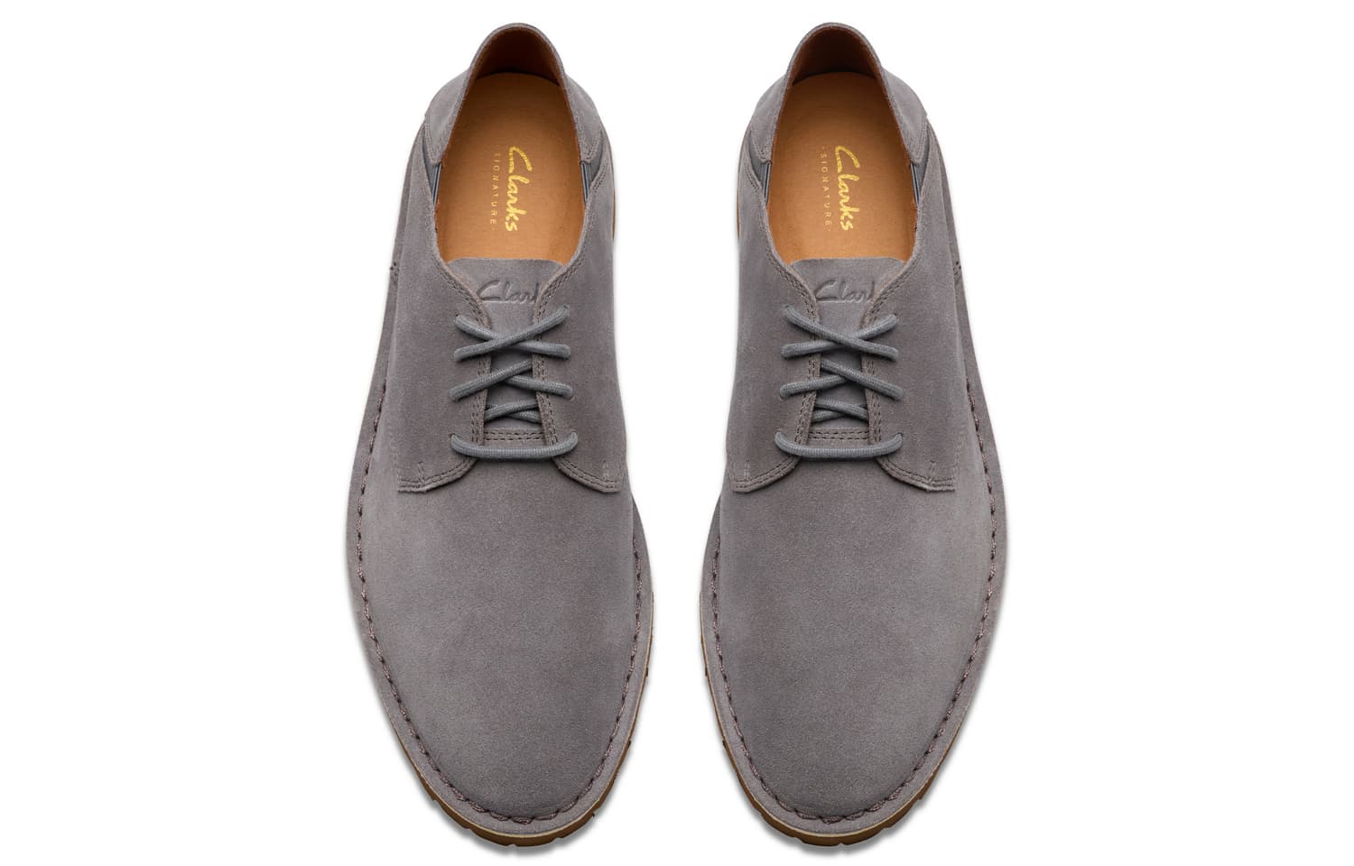 Clarks Спилок Коровья Кожа Повседневная Обувь Мужская Серого Цвета - изображение 3
