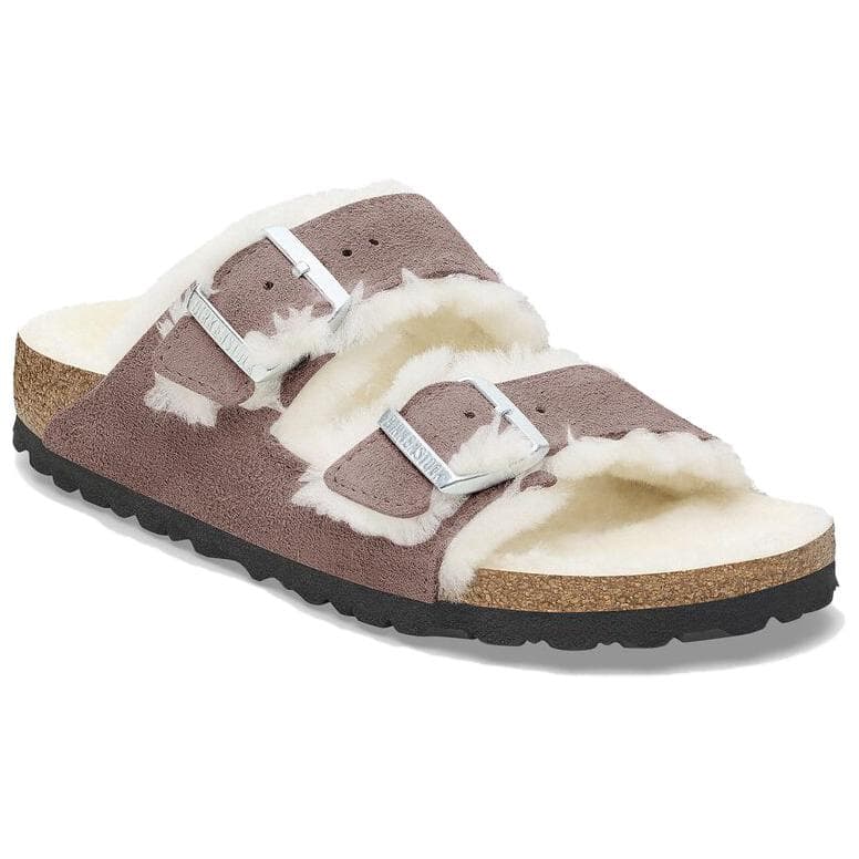 Сандалии Birkenstock Arizona Shearling противоскользящие шлепанцы женские фиолетовые стандартный размер (стандартный) - изображение 3