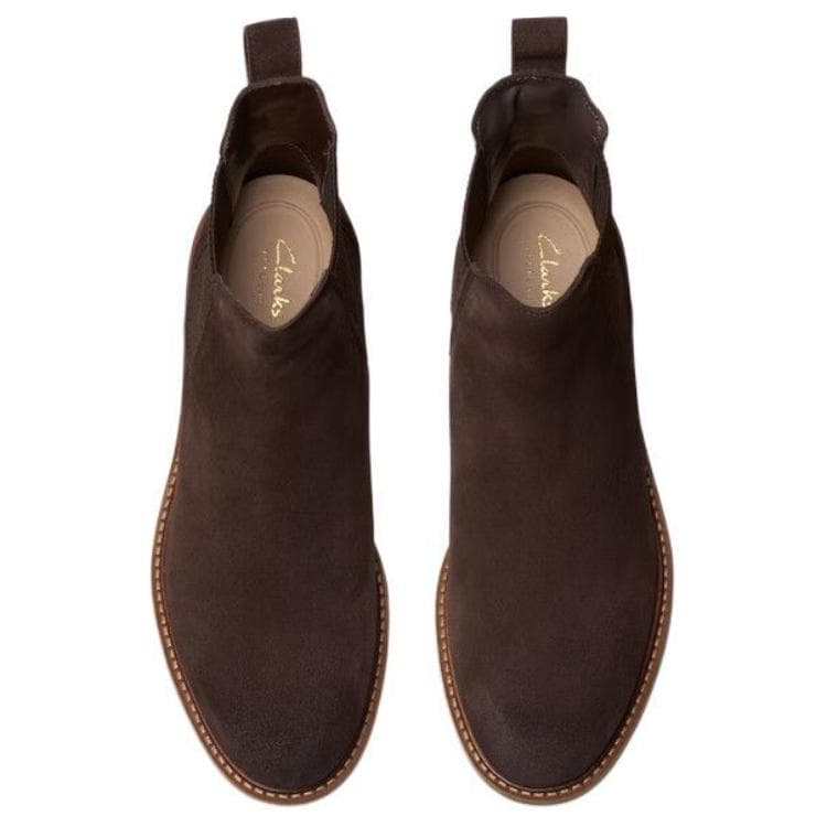 Ботинки челси Clarks Спилок Коровья Кожа Короткий Челси Женский Темно-Коричневый - изображение 4