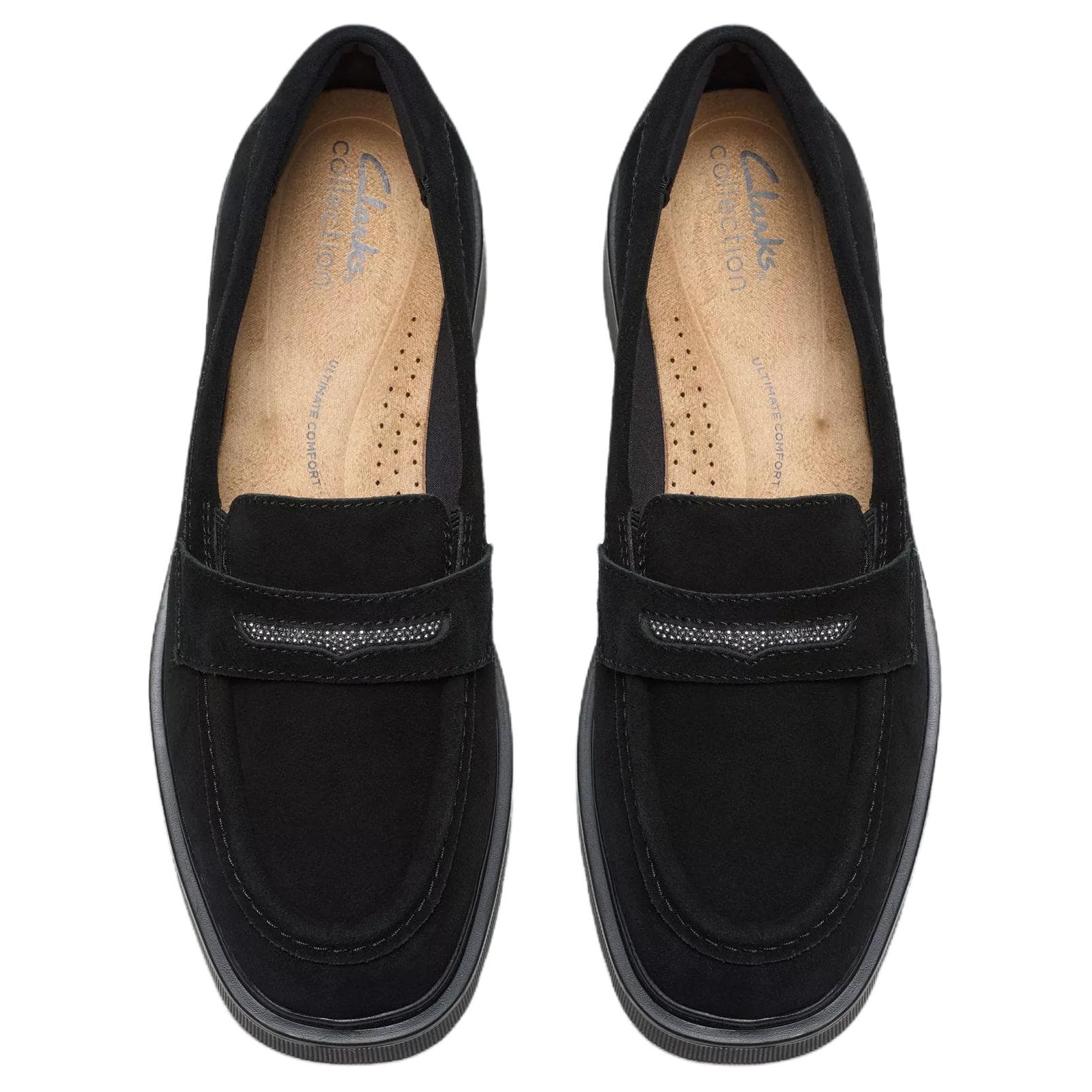 Лоферы Clarks Lauryl STEP Лоферы из искусственной замши 4,5 см женские черные - изображение 2