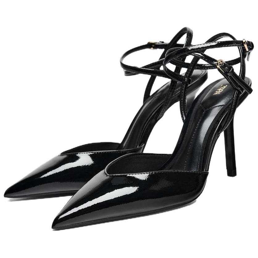 Туфли ZARA Pointed Buckle Heel Black - изображение 2