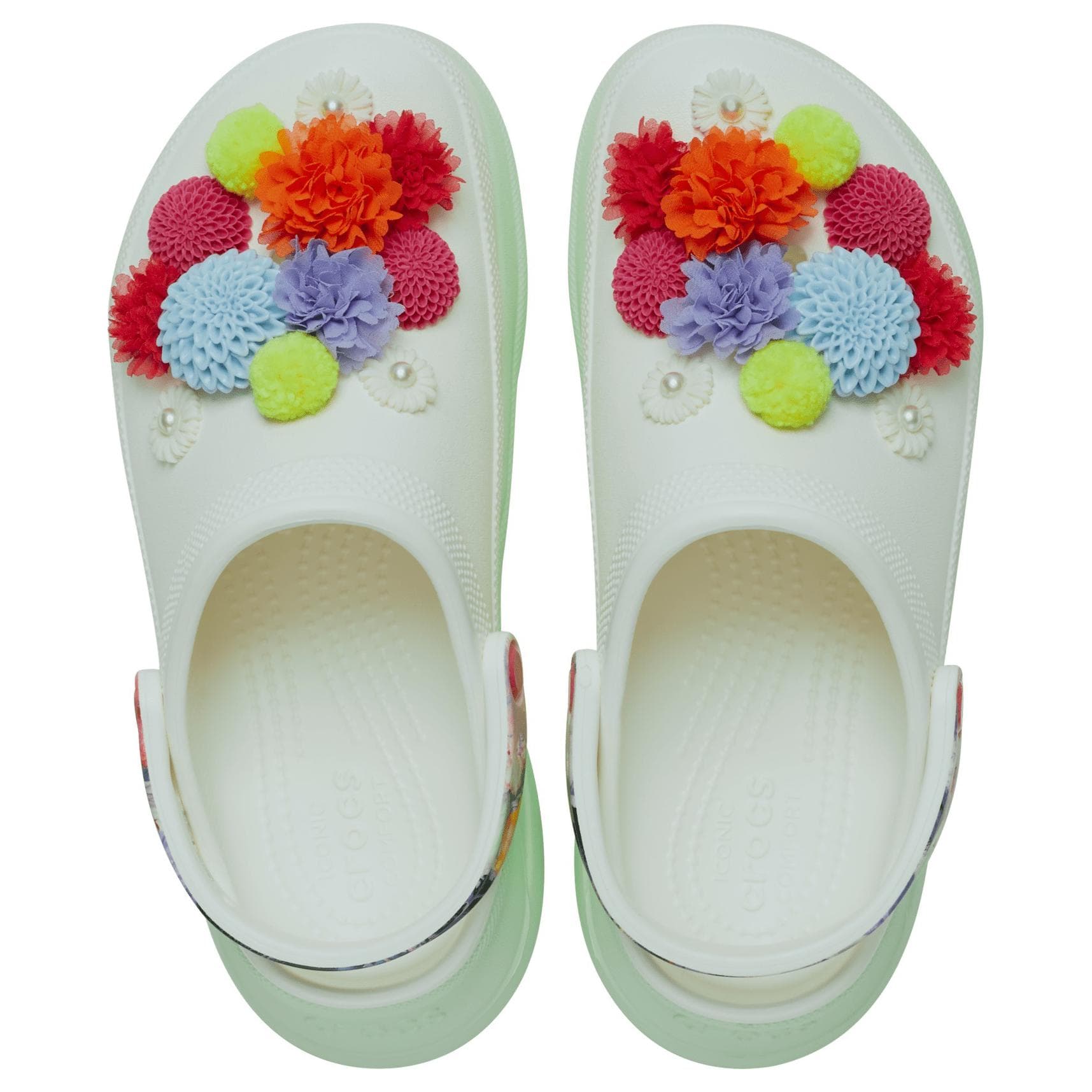 Сабо Crocs Bay Wildflower Clog ЭВА Сабо Резиновые Женские Белые Зеленые - изображение 4