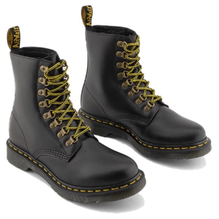 Ботинки Dr.Martens Флисовая подкладка термические модные армейские ботинки средней длины унисекс черные - изображение 3