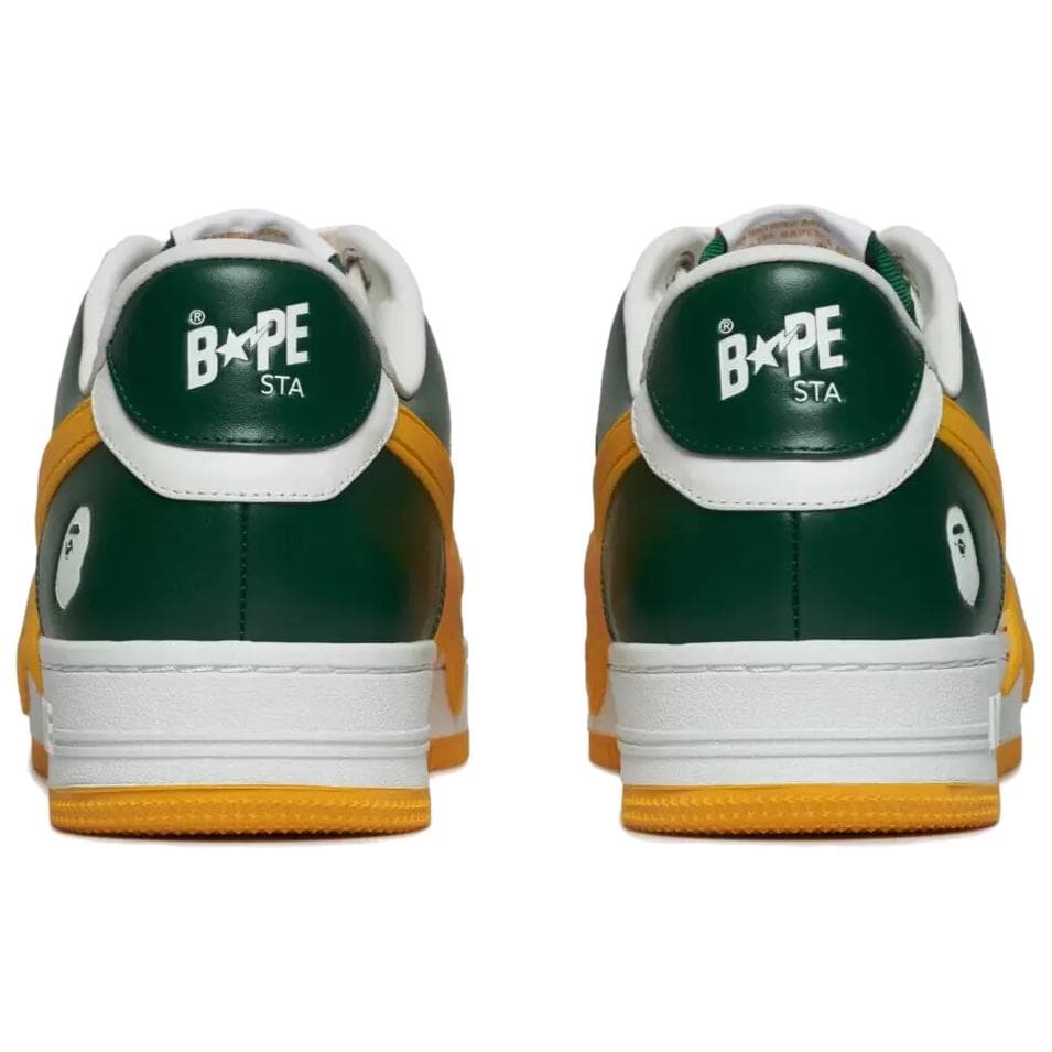 Кроссовки A BATHING APE BAPE Кожа Низкие Кеды Скейтборд Обувь Женские Белые Зеленые - изображение 3