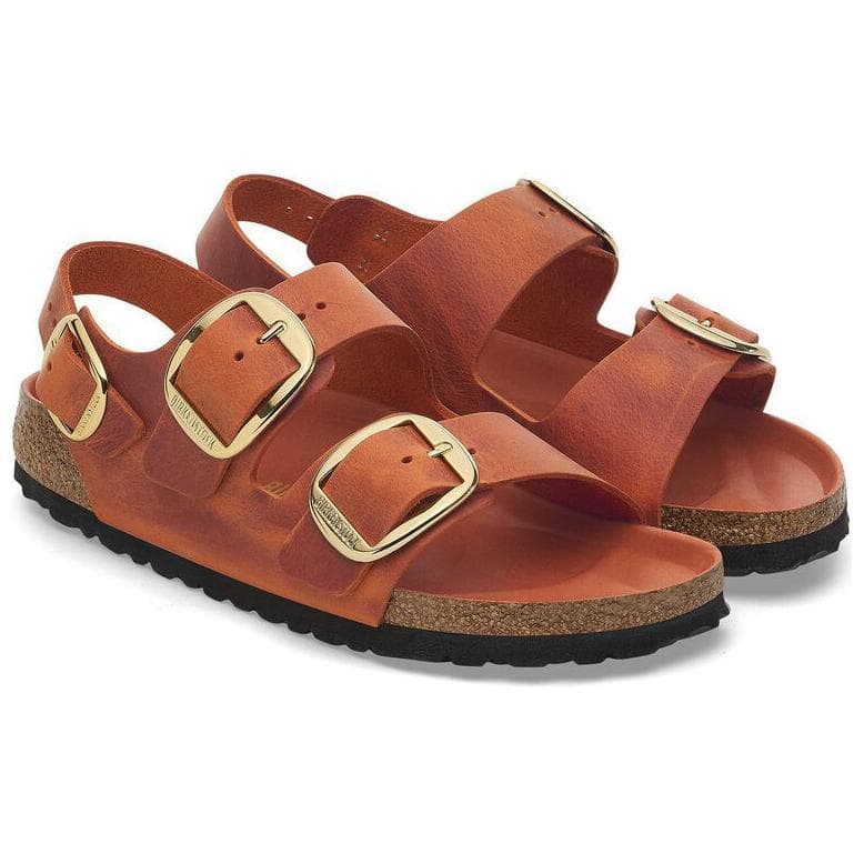 Шлёпанцы Birkenstock Milano Big Buckle One Шнуровка Сандалии Женские Апельсин Узкая версия - изображение 4