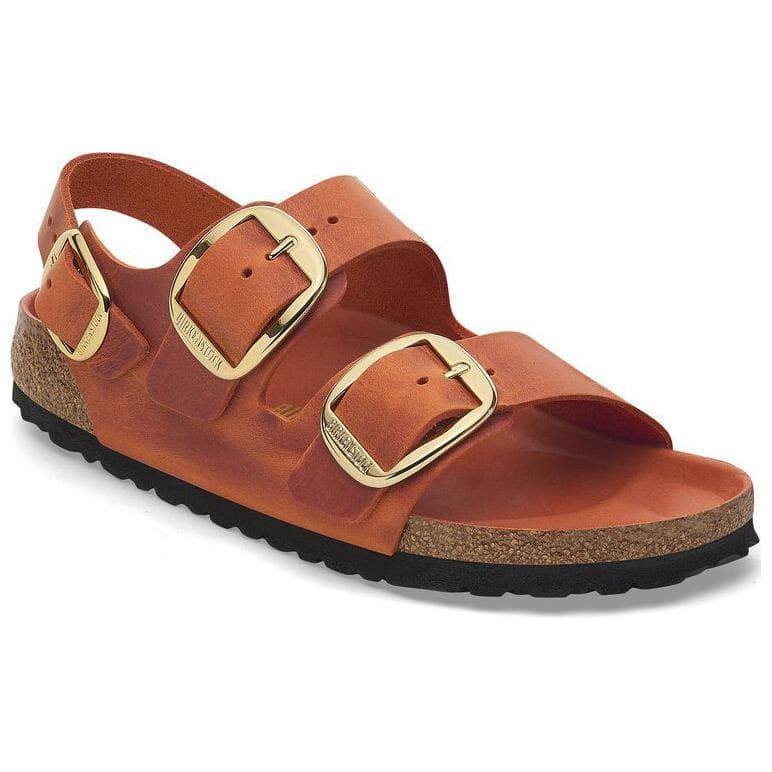 Шлёпанцы Birkenstock Milano Big Buckle One Шнуровка Сандалии Женские Апельсин Узкая версия - изображение 3