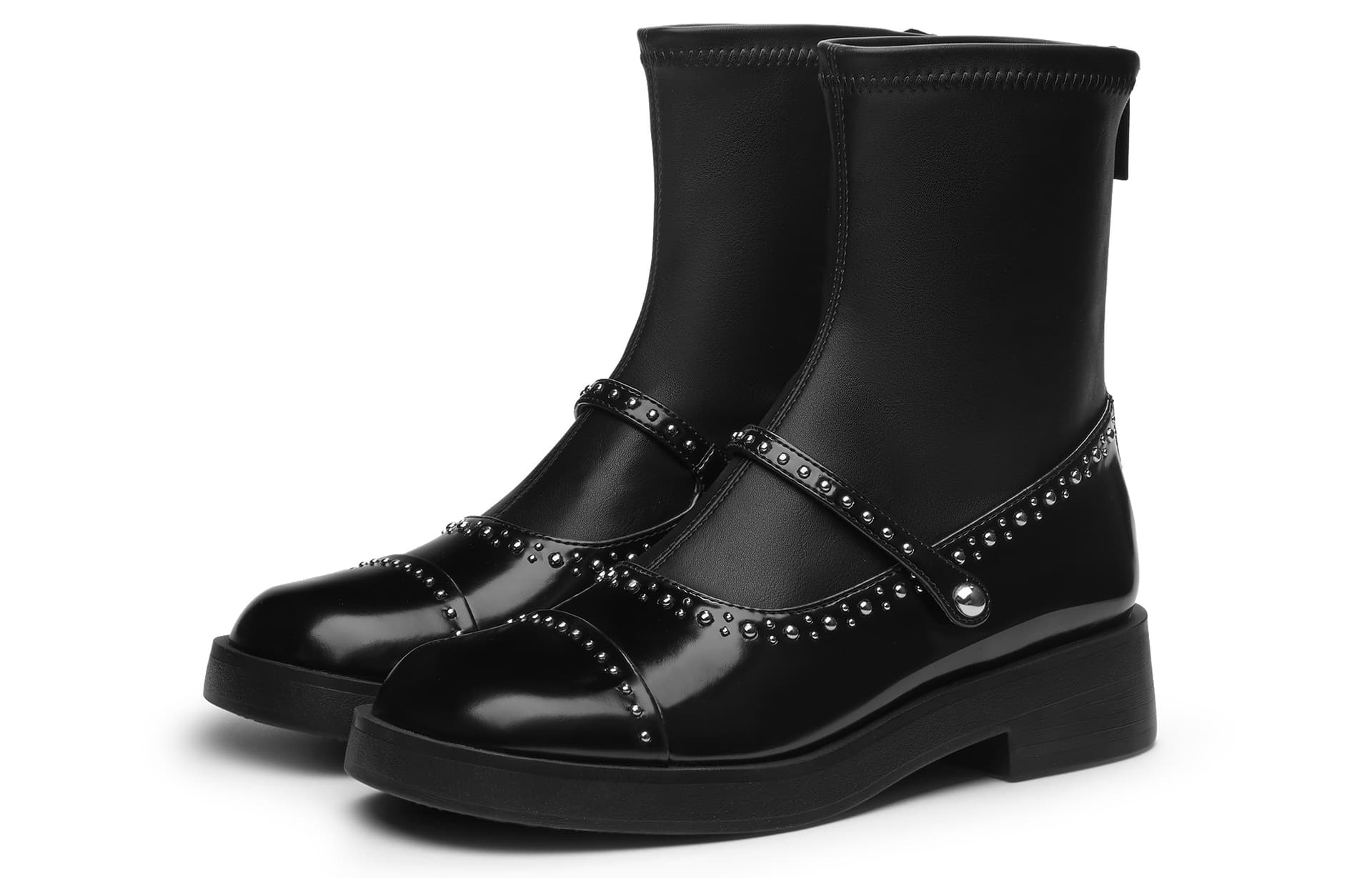 Сапоги CHARLES KEITH Маленький CK PU (полиуретан) синтетическая кожа ботильоны 3,8 см женские черные - изображение 3