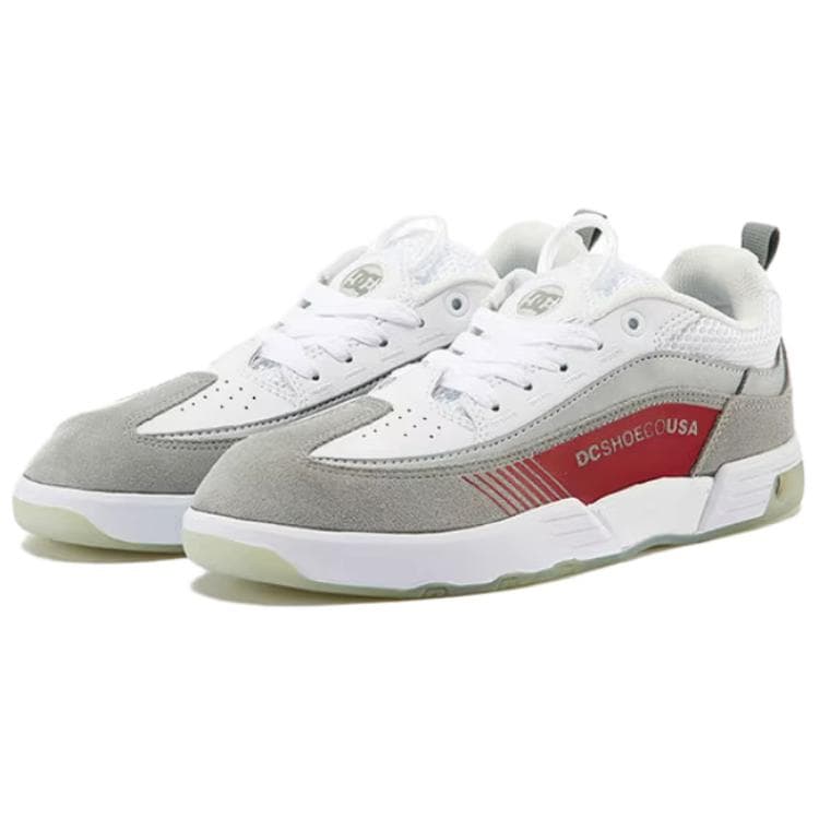 Кроссовки DCSHOES DC LEGACY SLIM Спилок коровьей кожи Круглый носок на платформе Спорт Лоу-топы Повседневная обувь для скейтборда Мужской Белый, Серый и Коричневый - изображение 2