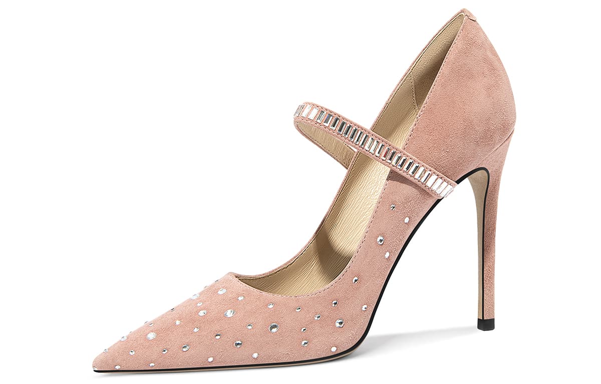 Туфли Lily Wei Sheepskin Narrow Heel High Heels Женские Кожа Розовый - изображение 1