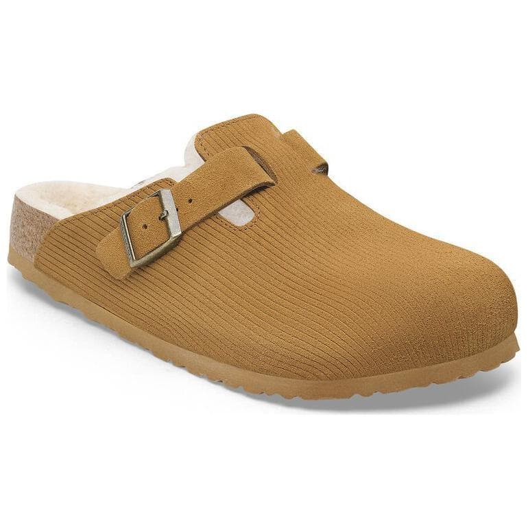 Сандалии Birkenstock Boston Teddy Shearling Унисекс Домашние тапочки с закрытым носом Коричневый Узкая версия - изображение 3