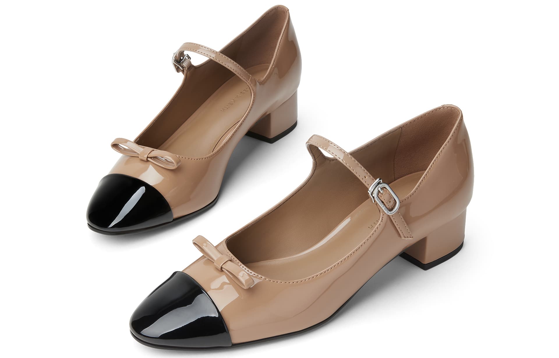 CHARLES&KEITH Бант новый китайский стиль PU универсальный квадратный каблук туфли Мэри Джейн 3,6 см женские многоцветный - изображение 3