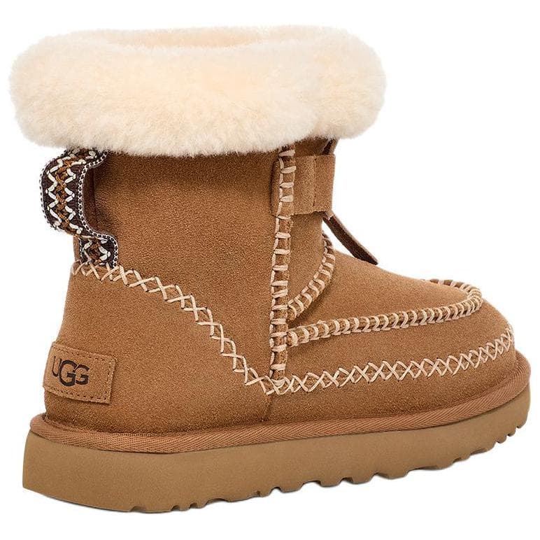 Ботинки зимние UGG Корова Спилок Термический Универсальный Флисовый Снегобут Женские Каштановый - изображение 3