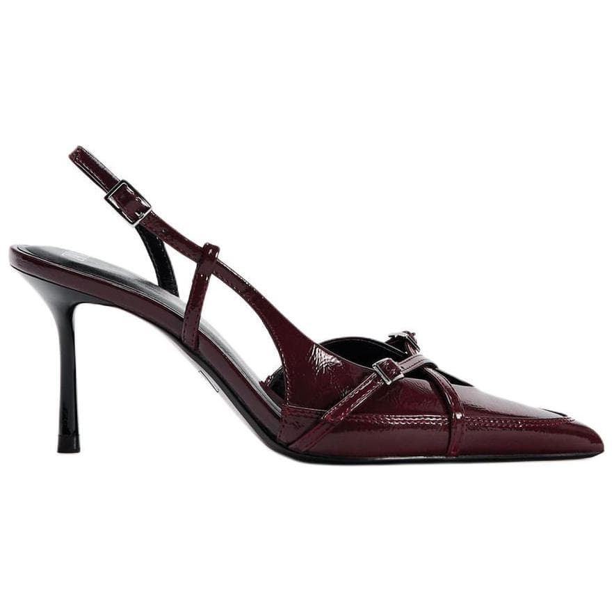 Туфли ZARA PU (полиуретан) Высокие каблуки Женские Бургунди - изображение 2
