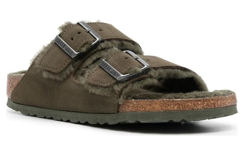 Сандалии Birkenstock Штанфели из искусственной замши женские оливково-зеленый - изображение 2