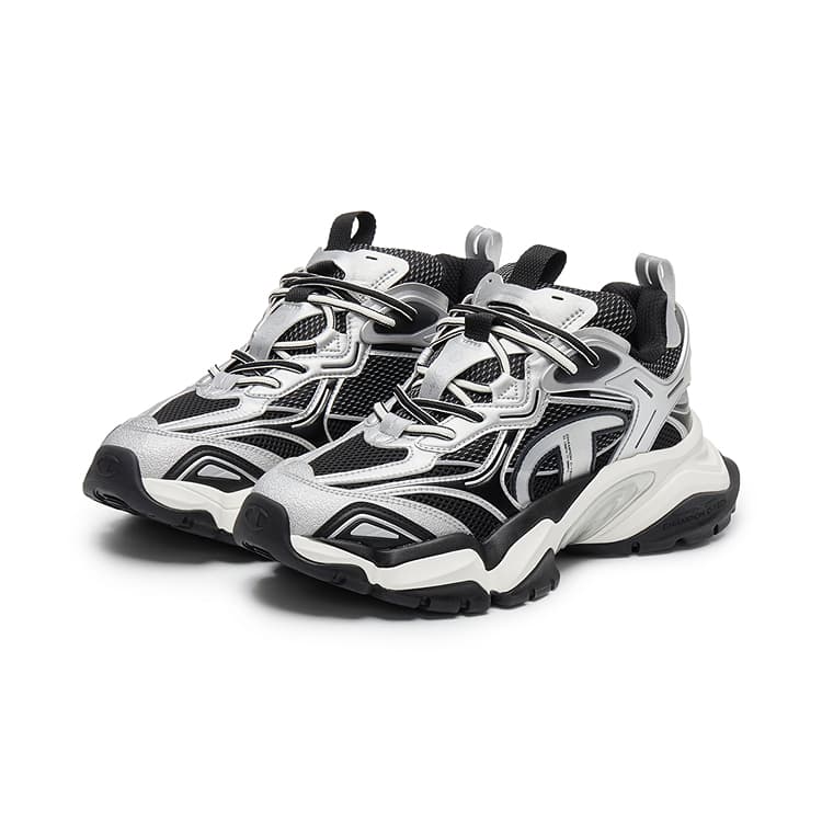 Кроссовки Champion Tooth Shark Shoes Пава Броня Низкие Кроссовки Мужские Серебристо-Белые Черные - изображение 2