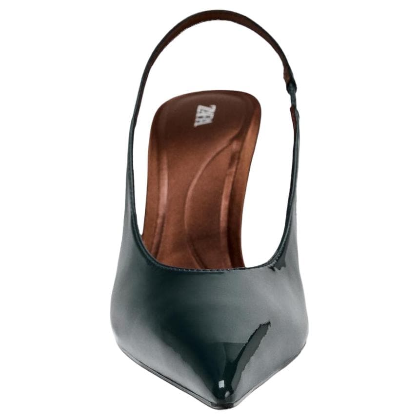Туфли ZARA PU (полиуретан) Узкий каблук Высокие каблуки 11 см Женские Зеленый - изображение 5