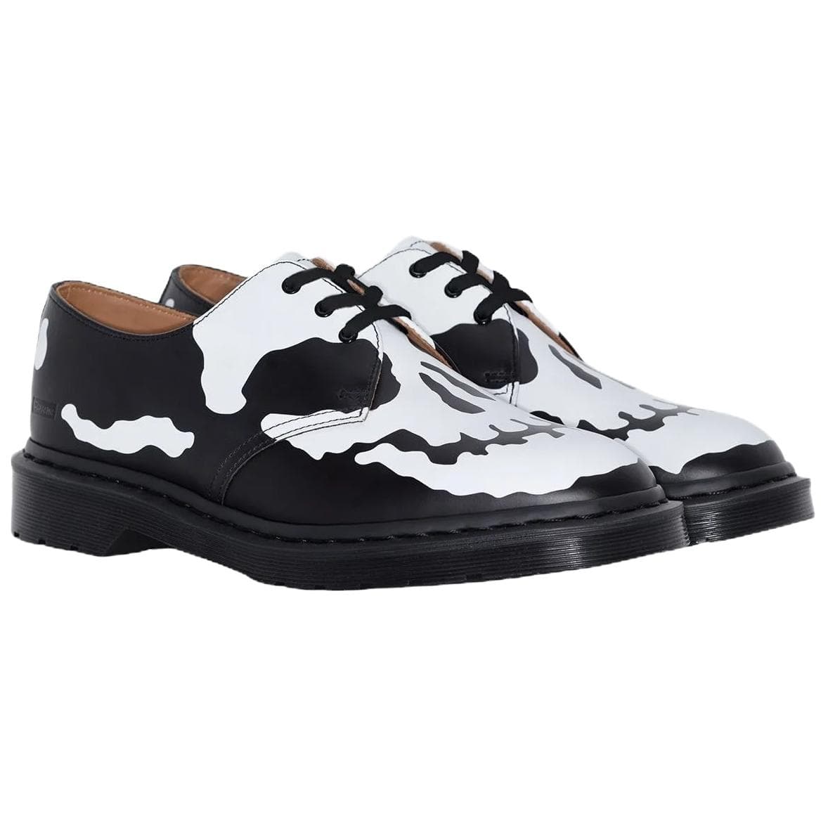 Dr.Martens x Supreme 1461 Повседневные кожаные туфли Унисекс Черный Белый - изображение 3