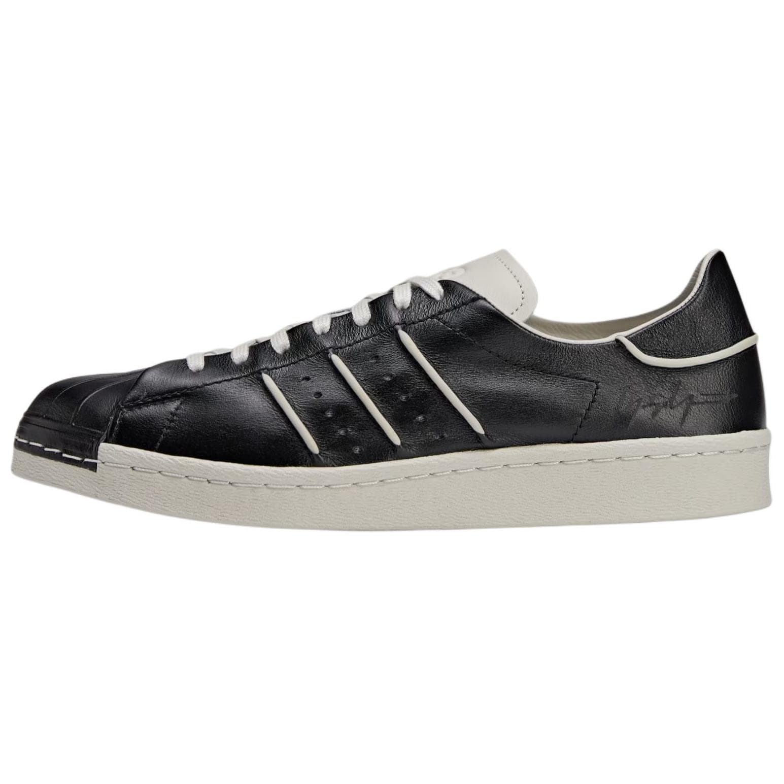 Кроссовки Y-3 SUPERSTAR 100% кожа Круглый носок Винтаж Лоу-топы Повседневная обувь для скейтборда Унисекс Черный - изображение 1