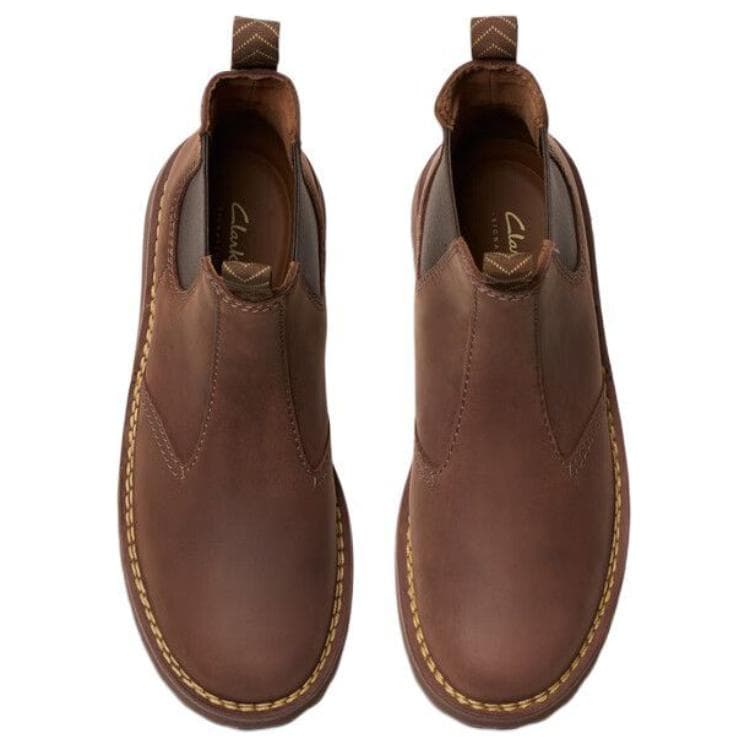 Ботинки челси Clarks Спилок Коровья Кожа Средняя Длина Челси 3 см Мужской Коричневый - изображение 3