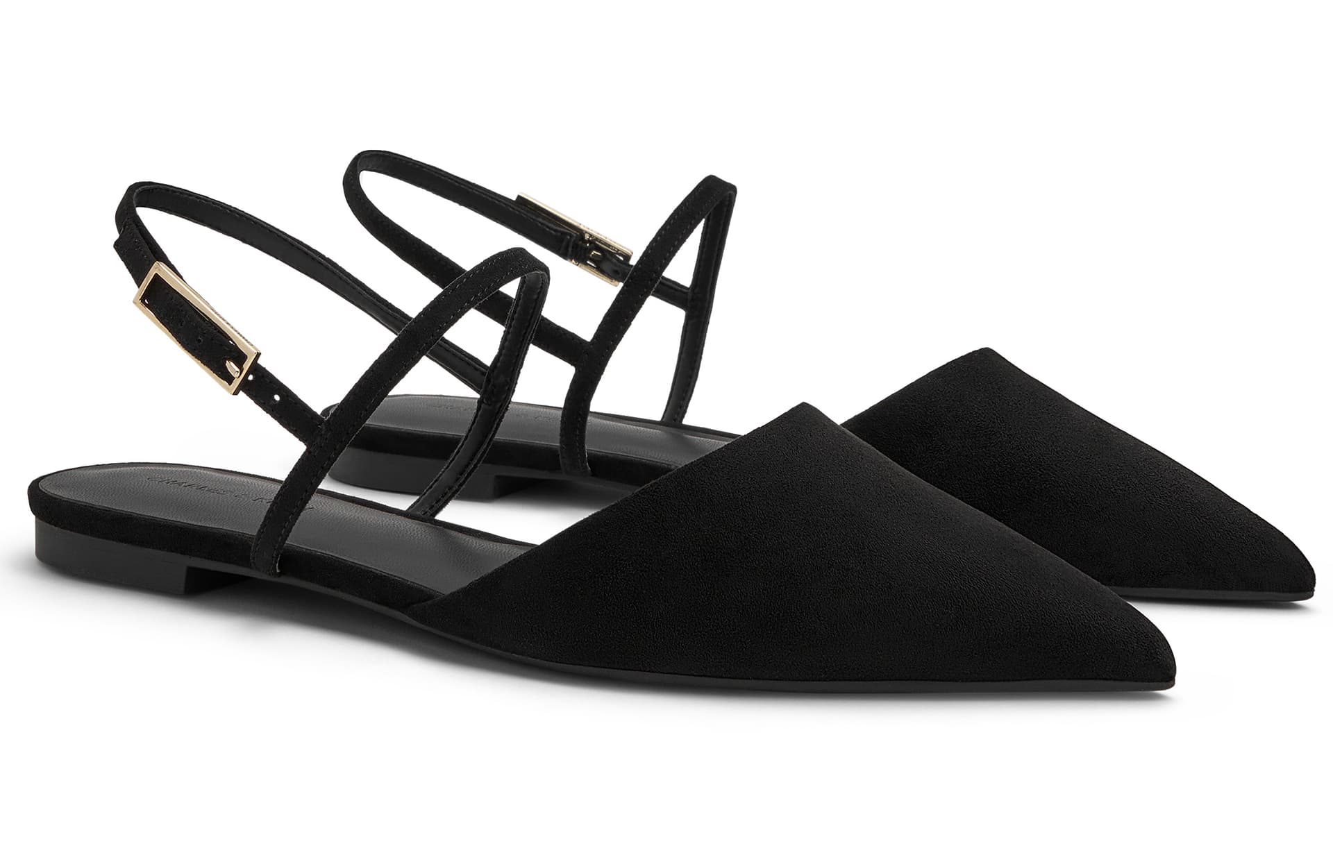 Тапочки CHARLES&KEITH PU ткань элегантные заостренные плоские туфли с пряжкой повседневные без подкладки 1,5 см женские - изображение 2